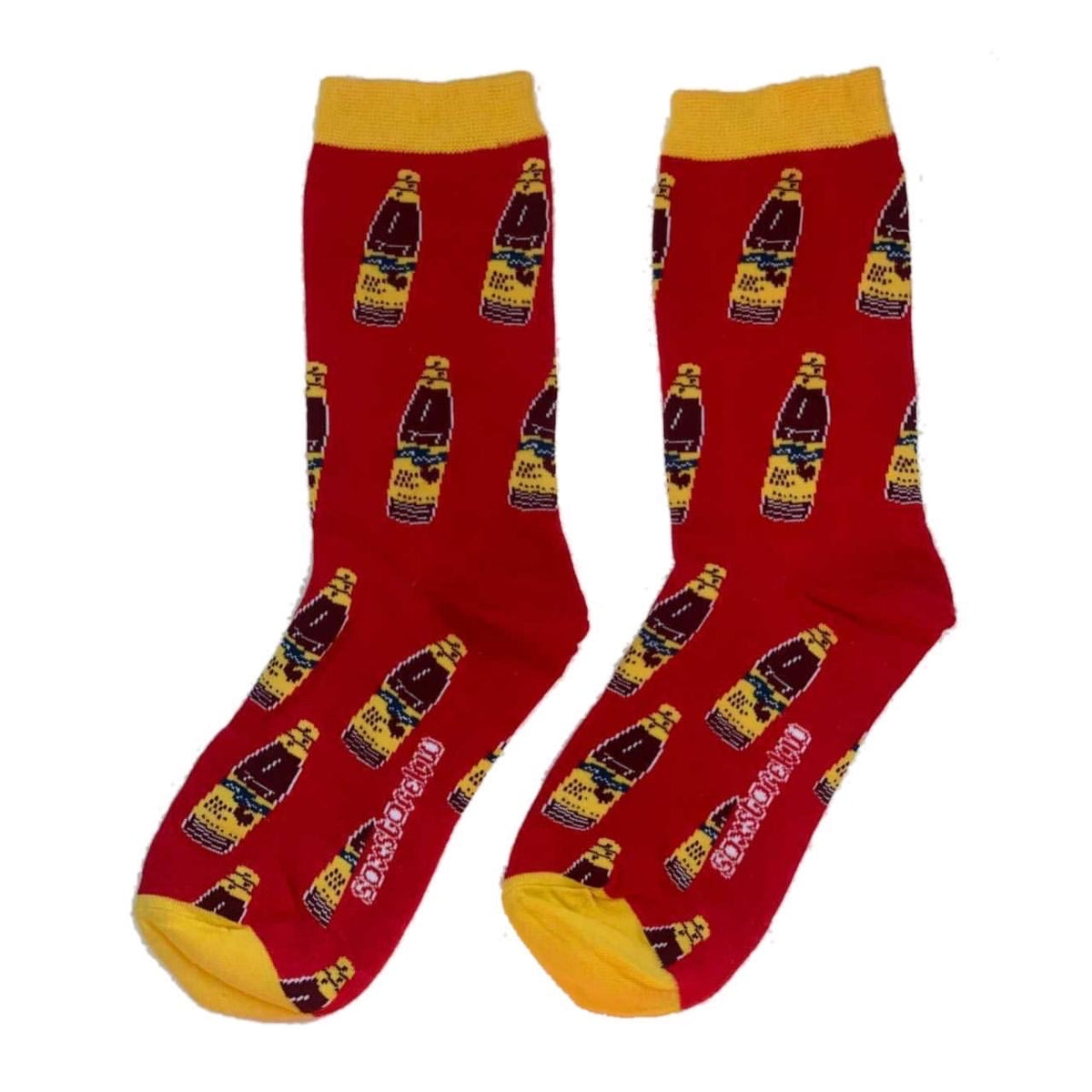 Socksmith Men's Red Rooster Crew Socks Yellow